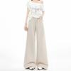 Pocket design straight jeans women's new low-rise loose-fitting hip-covering and thin floor-mopping versatile wide-leg pants