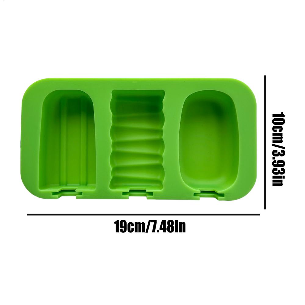 Homemade Ice Lolly Moulds 3-Cavity Ice Cream Mold Food Grade Silicone Ice Lattice Freezer Sticks Mould for Home Kitchen