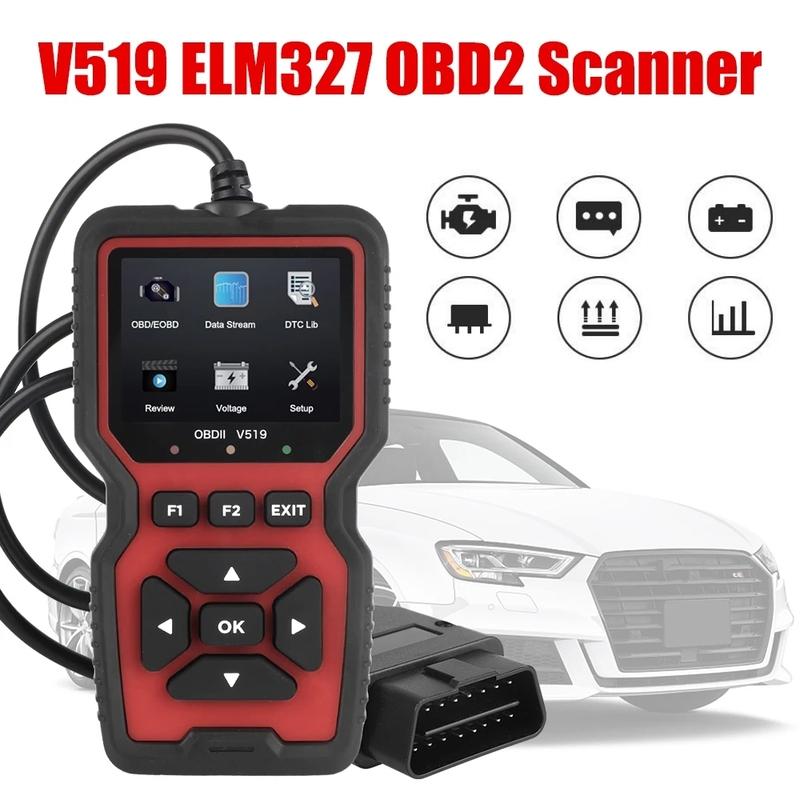2026 Engine Fault Reading Data OBD2 Scanner V519 Elm327 Battery Voltage Detection Automotive Fault Diagnosis Instrument