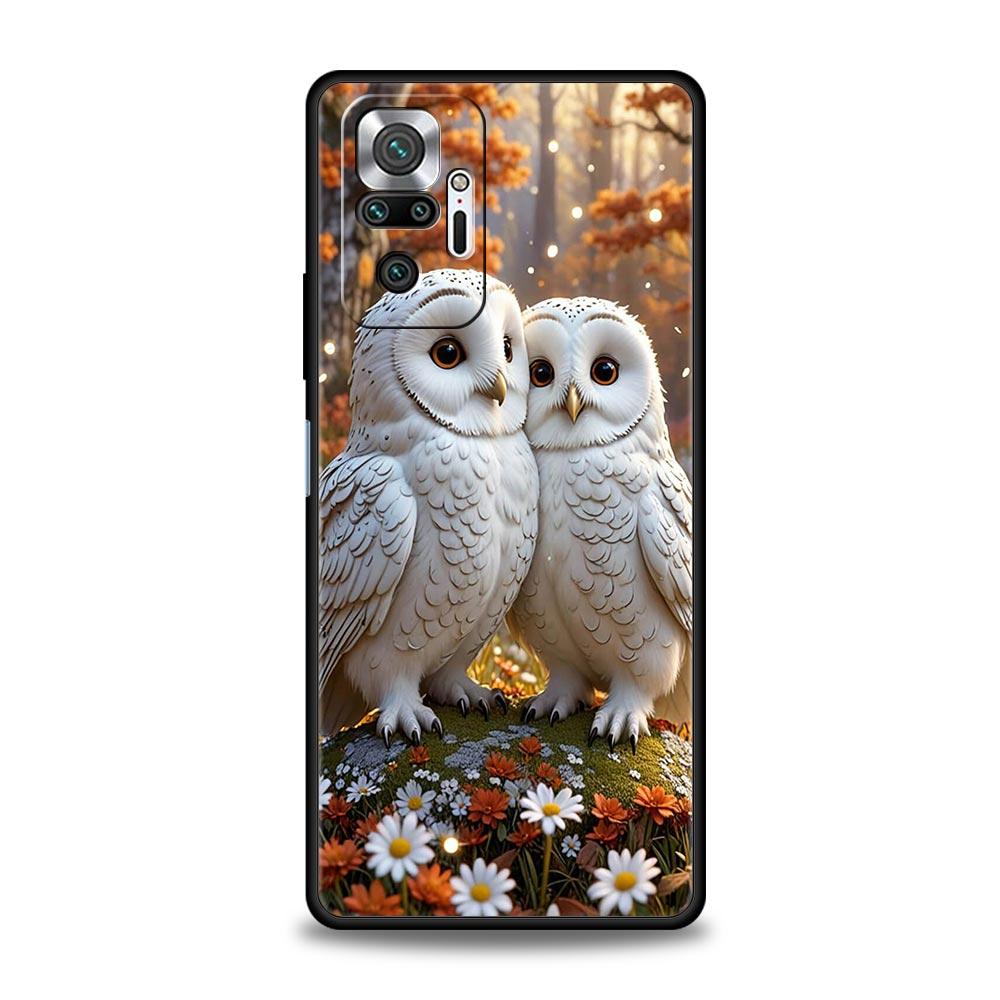 

Phone Case Cover for Redmi 14C 10C Note 15 14 13 12 10 11 Pro Plus K40 5G Soft TPU Shockproof Fundas Shell Cartoon Cute Owl Bags Redmi Note 10