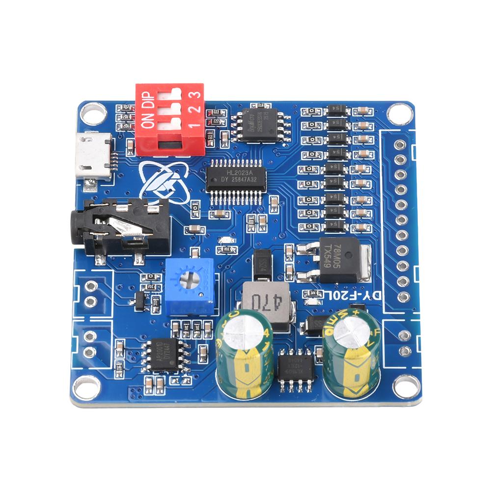DC 6-35V Voice Playback Module 12V 24V 10W 20W 9 Channel One-To-One Independent Low-Level Trigger Amplifier Board DY-F20L