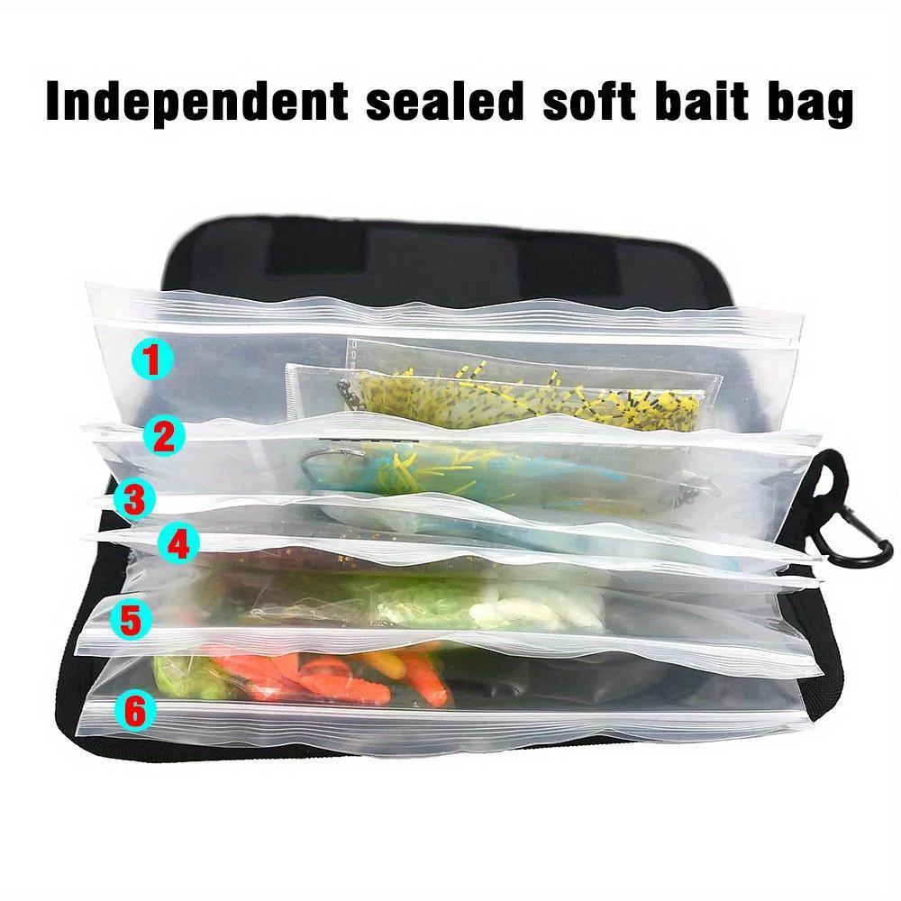 1PC Lure PVC Waterproof Fishing Bait Storage Bag with Handle, Lure Sorting Bag, Fishing Accessory Organizer Bag, Divider-style Waterproof Storage Bag