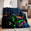 1pc Neon Flames Car Blanket Lightweight Flannel Blanket Throw Blanket For Sofa, Bed, Travel, Camping, Livingroom, Office, Couch