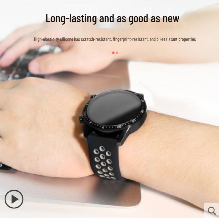 Compatible Silicone Watch Strap for Huawei GT5/4/3/2 46mm/Pro and Samsung/Honor 22/20 Models