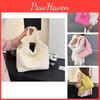 Stylish Large Capacity Bubble Grid Tote Bag For Women In Fresh Yellow And Pink Colors