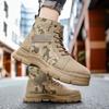 Fashion Men's Boots Winter Canvas Plush Warm High Top Comfortable Non Slip Outdoor Boots Lace Up Platform Short Boots Outdoor Shoes