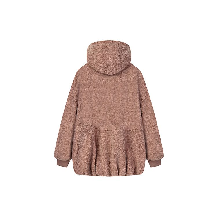 Fila X MIHARA YASUHIRO Collaboration Series Sports Leisure Knit Faux Shearling Warm Hooded Jacket Women Jackets Victoria-Purple F11W143506F-VT