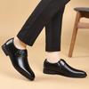 D218 Leather Shoes Men's Business Leather Shoes Square Head Buckle Foot Large Size Dress Casual Shoes Polish