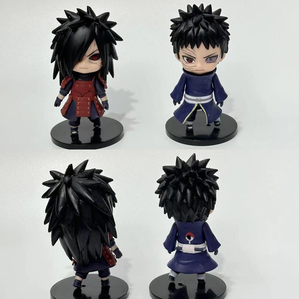 12th Gen Naruto Q Version Figures: Set of 6 Naruto and Obito Cake Decorations, Car Toys, and Ornaments
