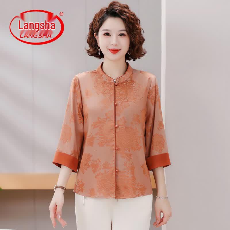 Летняя коллекция Langsha в новом китайском стиле для женщин 50-60 XL