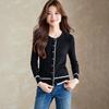 Srcr Women's Thin Color-Block Wool Cardigan