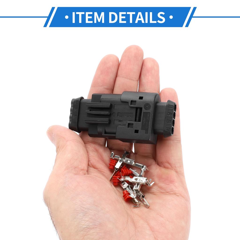 VekAuto Compatible 4 Pin Ignition Coil Connector Plug Kit Waterproof