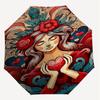 1pc Heart Love Automatic Open/Close Umbrella Compact Folding Umbrella with 8-Rib Shaft for Women/Men, Elegant Birthday1227S