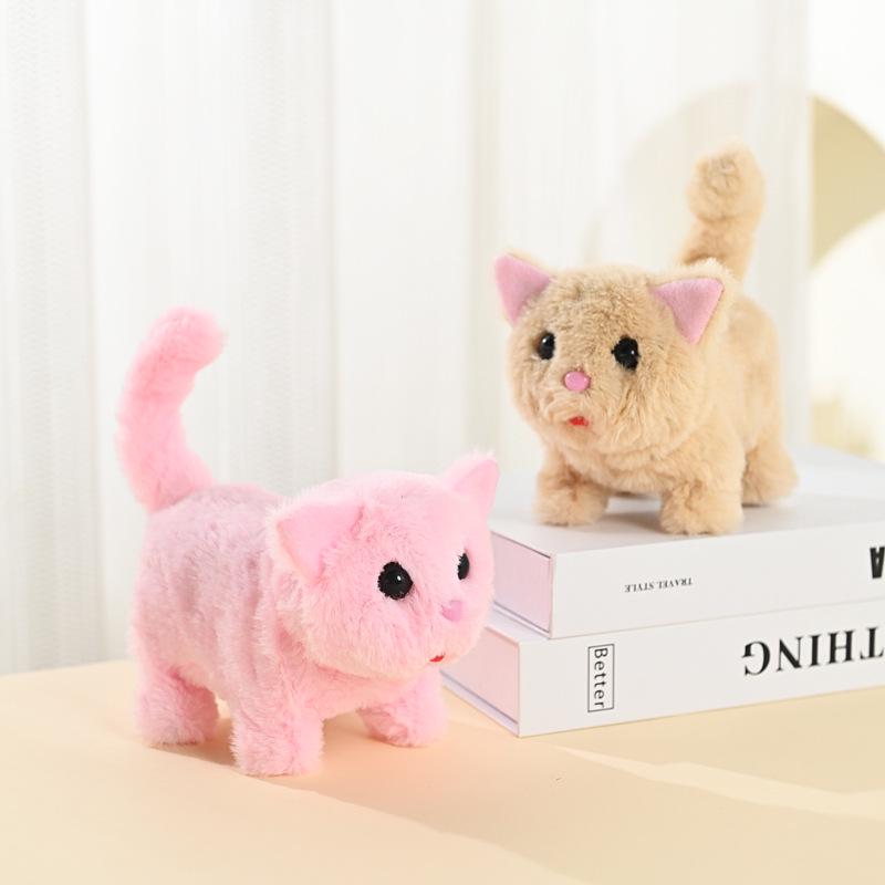 Interactive Electronic Kitten Plush Toy: Walks, Meows, and Wags Tail - Perfect Children's Pet Simulation