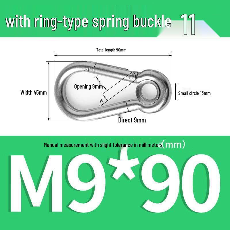 

Outdoor Stainless Steel Spring Snap Hook with Ring