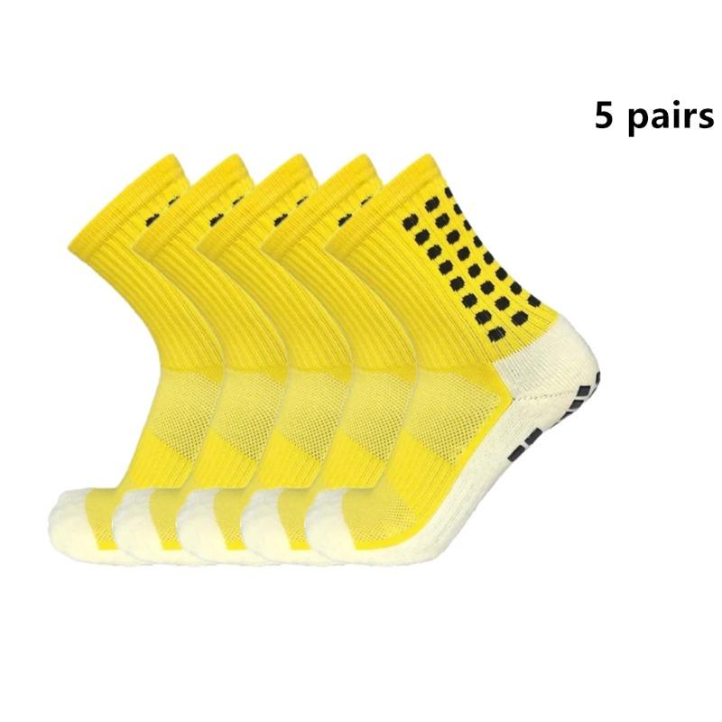 

5 пар футбольных носков для мужчин и женщин, спортивные, нескользящие, силиконовые, для футбола, регби, тенниса, волейбола, бадминтона, на открытом воздухе