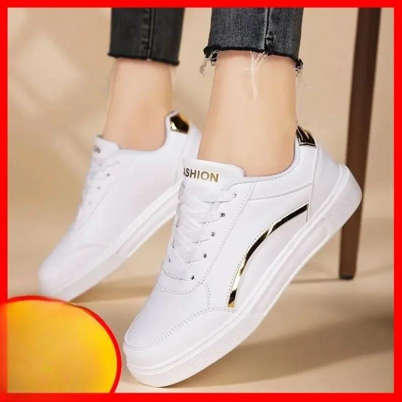 Fashion Women Sneakers Thick Sole Outdoor Fashion Women Casual Shoes 2025 New Lace Up Flat Walking Sneakers Female Zapatos De Mujer
