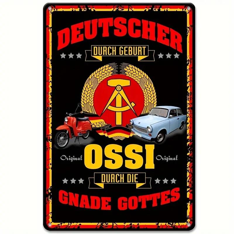 German Vintage Garage Tool Phrases Metal Sign,Retro Decorative Plaque, Home Wall ,Studio Room Man Cave Workshop Industrial Decor