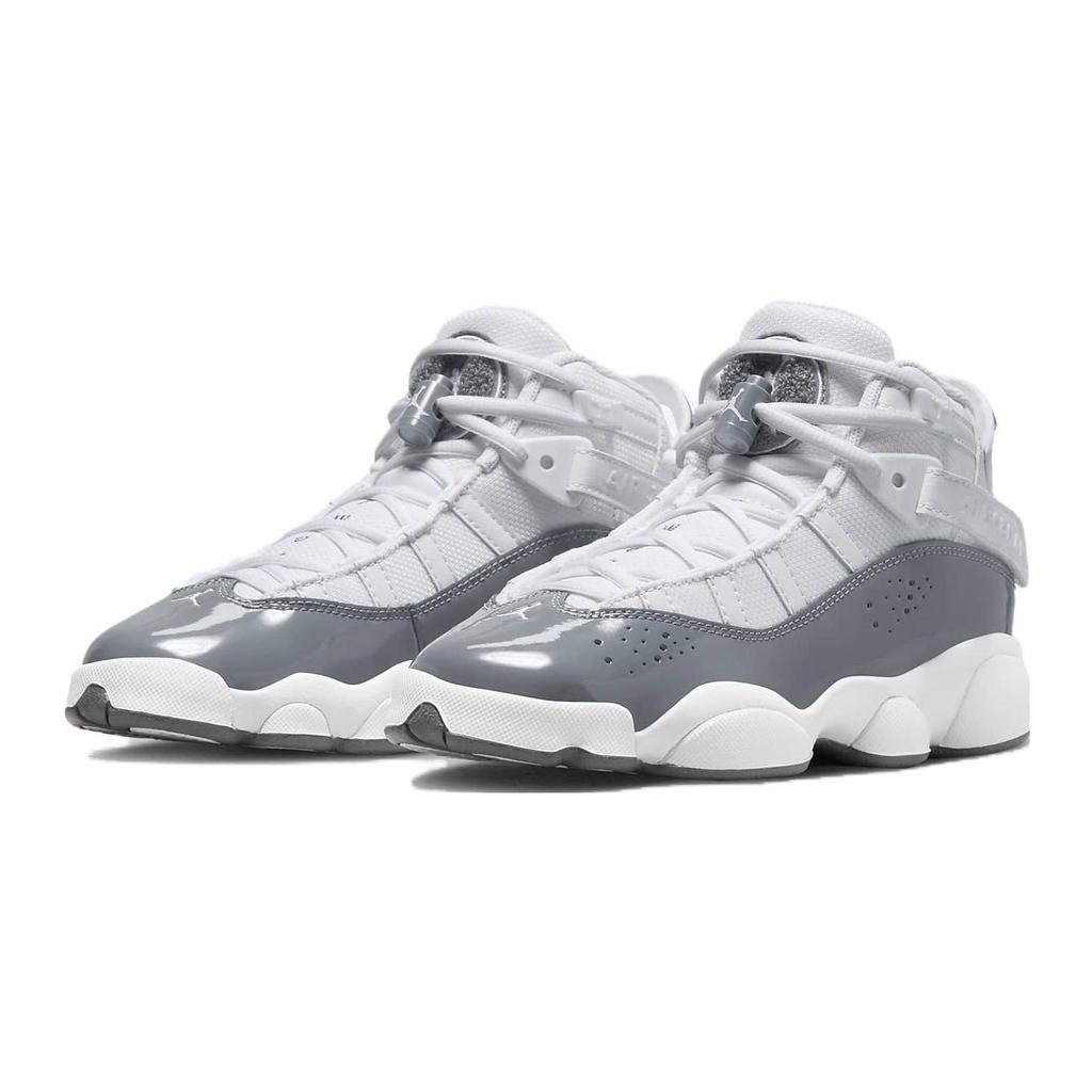 Air Jordan 6 Rings GS White Cool Grey Kids Sneakers 323419-121