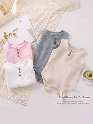 Unisex Baby Ärmelloser Baumwoll Strampler