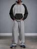 Men's Plus Size Color Block Hoodie and Sweatpants Set - Autumn/Winter Collection