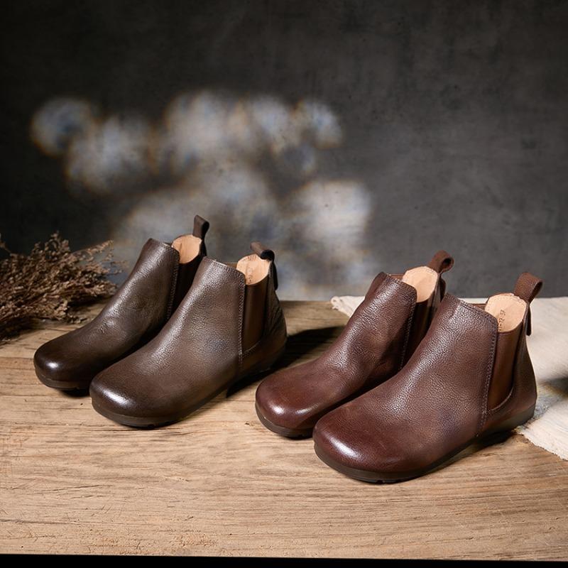 Women's Shoes, Genuine Leather Women's Boots, Lazy Boots
