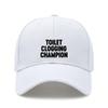 [Funny Baseball Cap] Toilet Clogging Champion Letter Print Polyester Adjustable Breathable Casual Outdoor Sports Dad Hat For Men Women