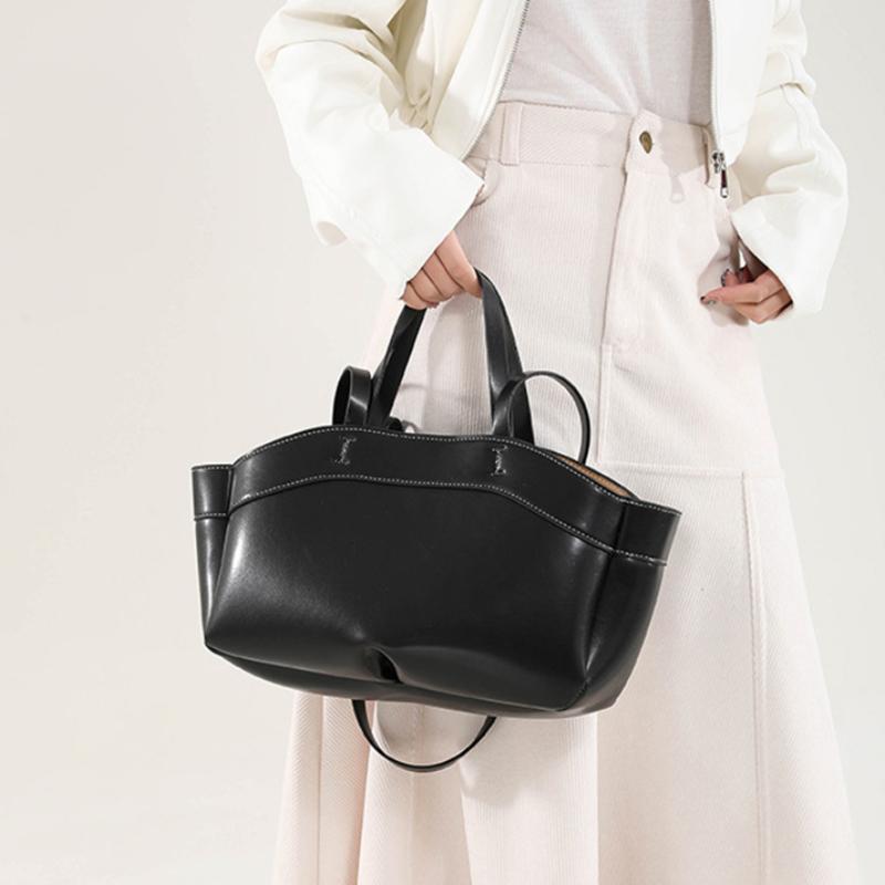 Brand Women's Shoulder Bag, Brown Retro-style Fashion Tote Bag New Luxury Designer Shoulder Bag Shiny Leather Large Bucket Bag