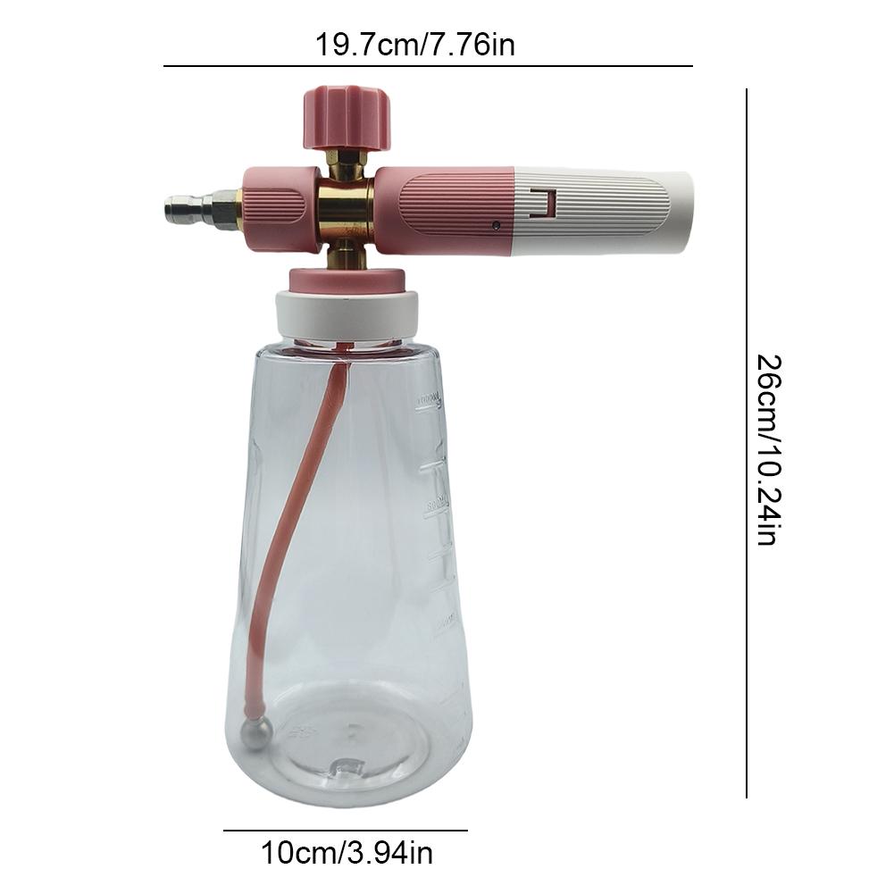 High Pressure Foam Sprayer Can 1/4 Quick Connect 1L Air Pressure Foam Sprayer Adjustable PA Cleaning Gun Car Washer Accessories