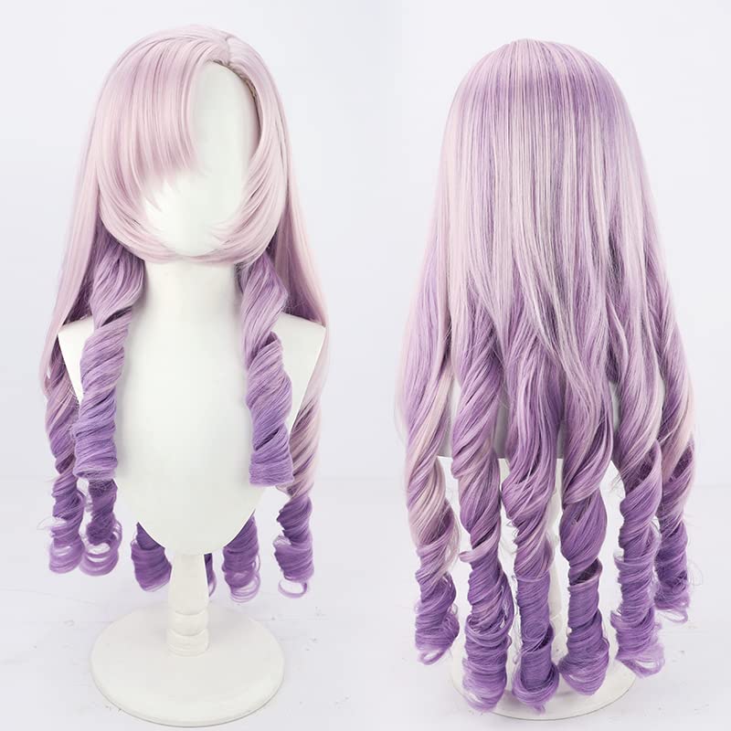 Cosplay Wig, Ichiman Tenhara Salome, Long Curly Purple Gradient, Heat-Resistant Wig, Perfect for Cosplay, Photoshoots, and Festivals