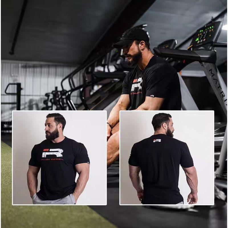 IR Genuine Goods Fashion Original Universal Beast Fitness Short Sleeve Full Cotton Casual Plus Size Loose Breathable Bodybuilding Elastic Clothing