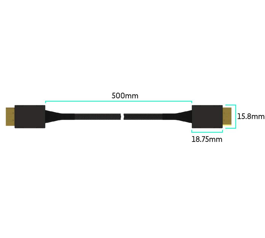 LINKUP OCuLink PCIe 4i to OCuLink SSD Data Active 50cm with Nylon Cable Jacket - SFF-8611 SFF-8611 Cable,