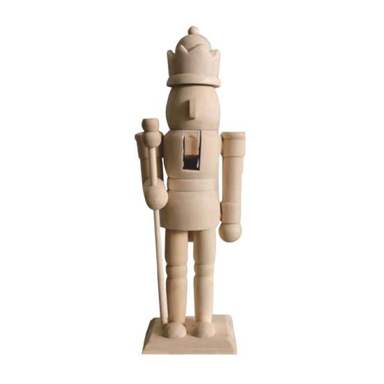 18CM Noël Bois Non Fini Figurine Casse-Noisette Bricolage Vierge Non Peint Figurine de Soldat Ornement Décoration Fête de Vacances