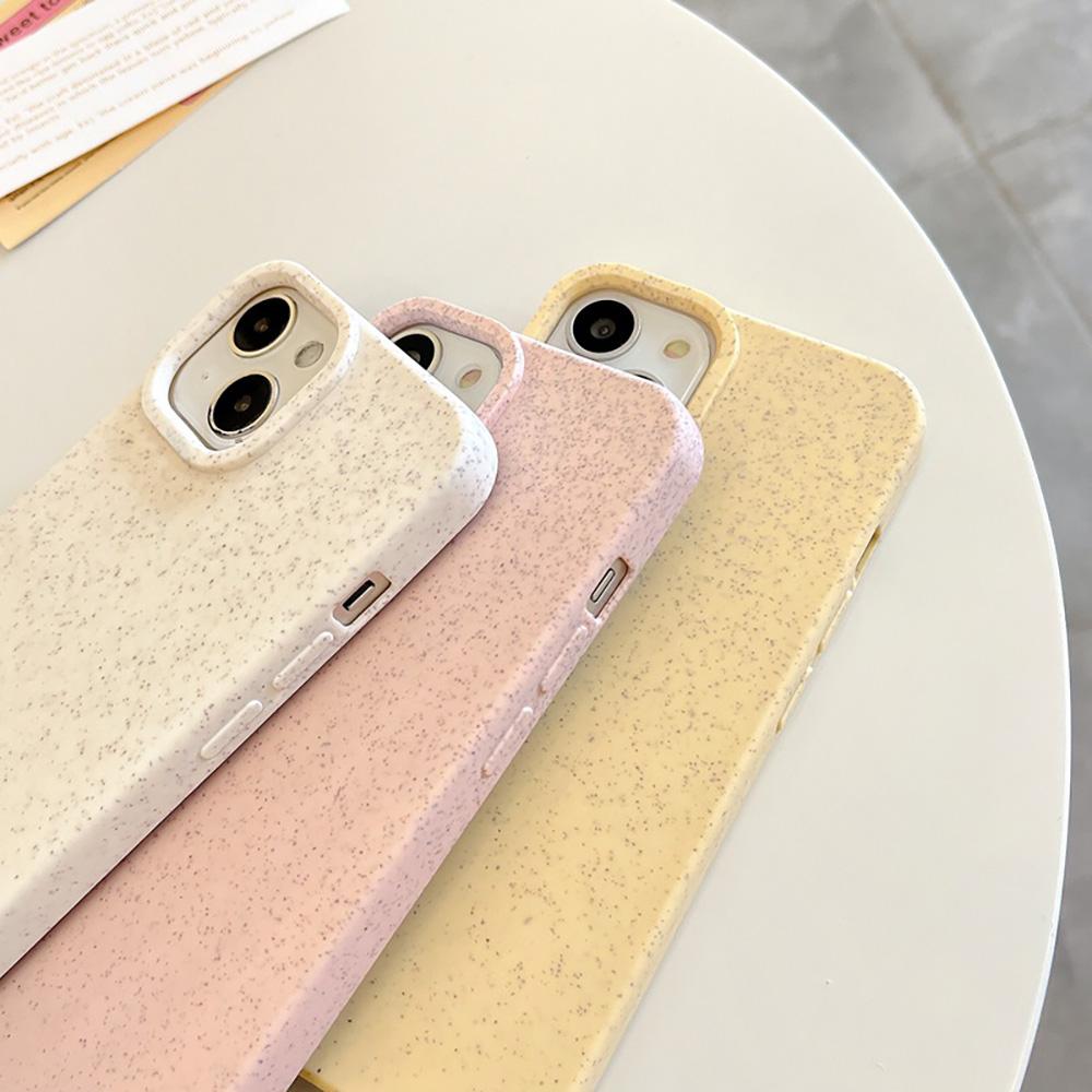 Shockproof Matte Wheat Straw Silicone Phone Case For iPhone 14 Pro 16 15 11 12 13 Pro XS Max XR X 7 8 Plus SE Eco-friendly Cover