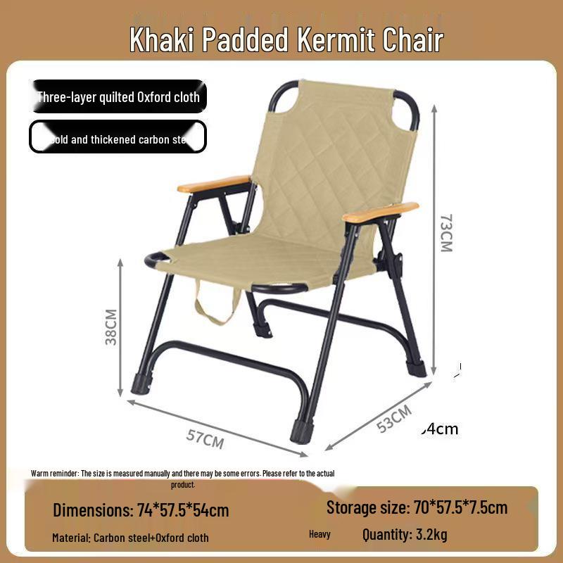 Premium tragbarer Outdoor-Klappstuhl mit zusätzlichem Komfort - Bereit für Camping & Picknick