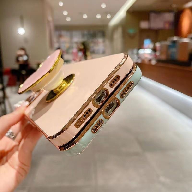 Applicable to Apple 17PLUS mobile phone case love airbag invisible bracket 16Pro bracket 13 fine hole 15 electroplated TPU