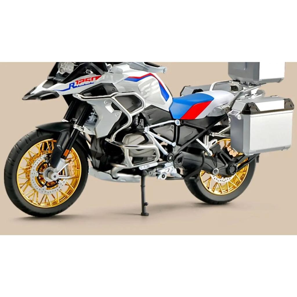 1/9 BWM R1250GS ADV Alloy Die Cast Motorcycle Model Toy Vehicle Collection Sound and Light Off Road Autocycle Toys Car