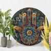 Vintage Metal Wall Art Handmade Tin Tile Painting 20x20cm Home Decor