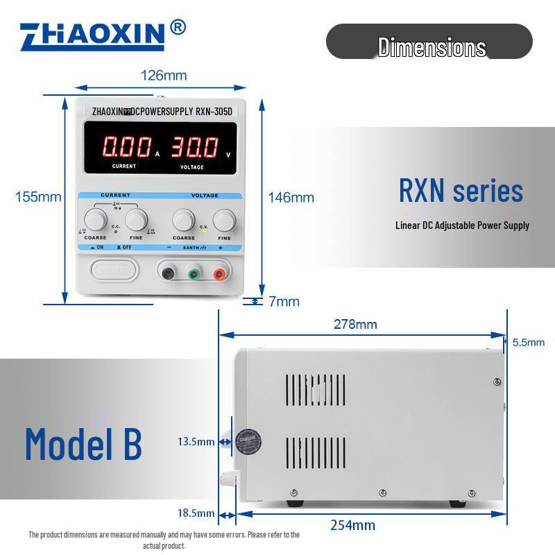 ZHAOXIN RXN-305D Adjustable Linear DC Power Supply, 30V 5A
