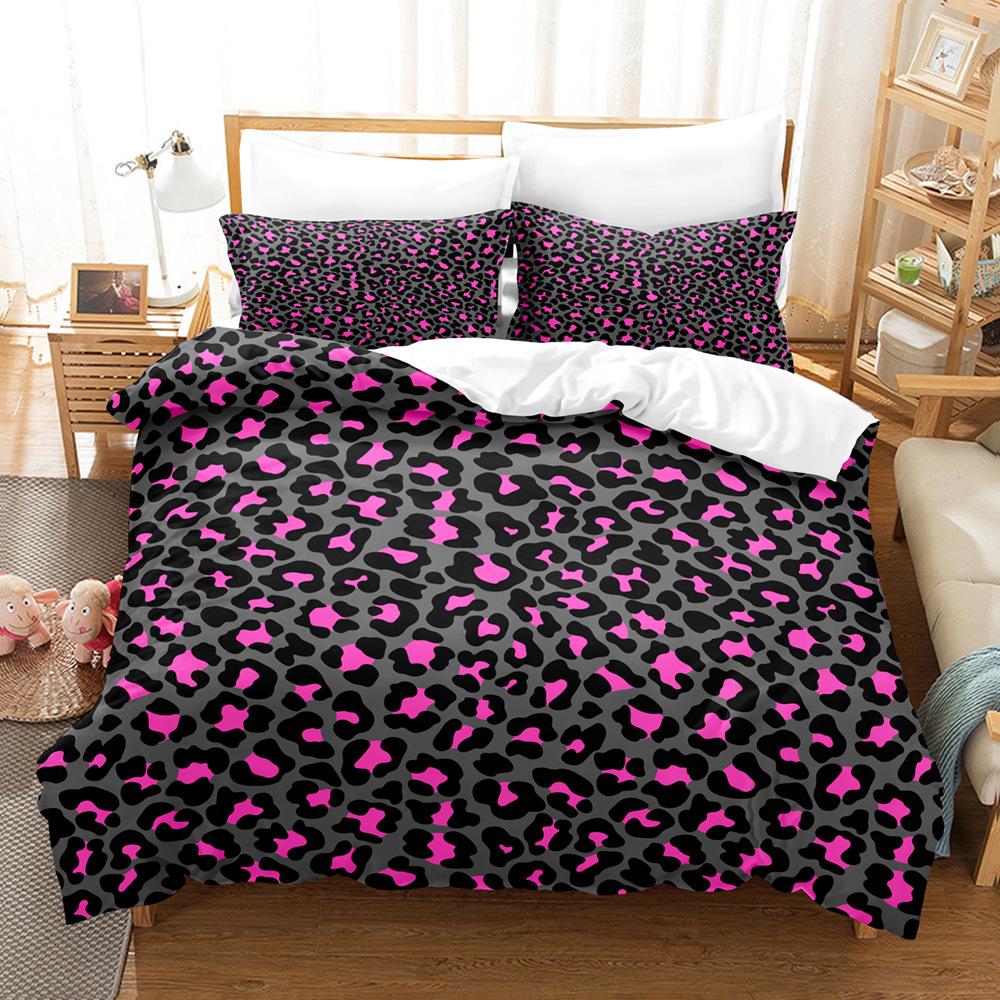 3D Digital Printing Leopard Print Series Three-Piece Set To Print Bedding Kit