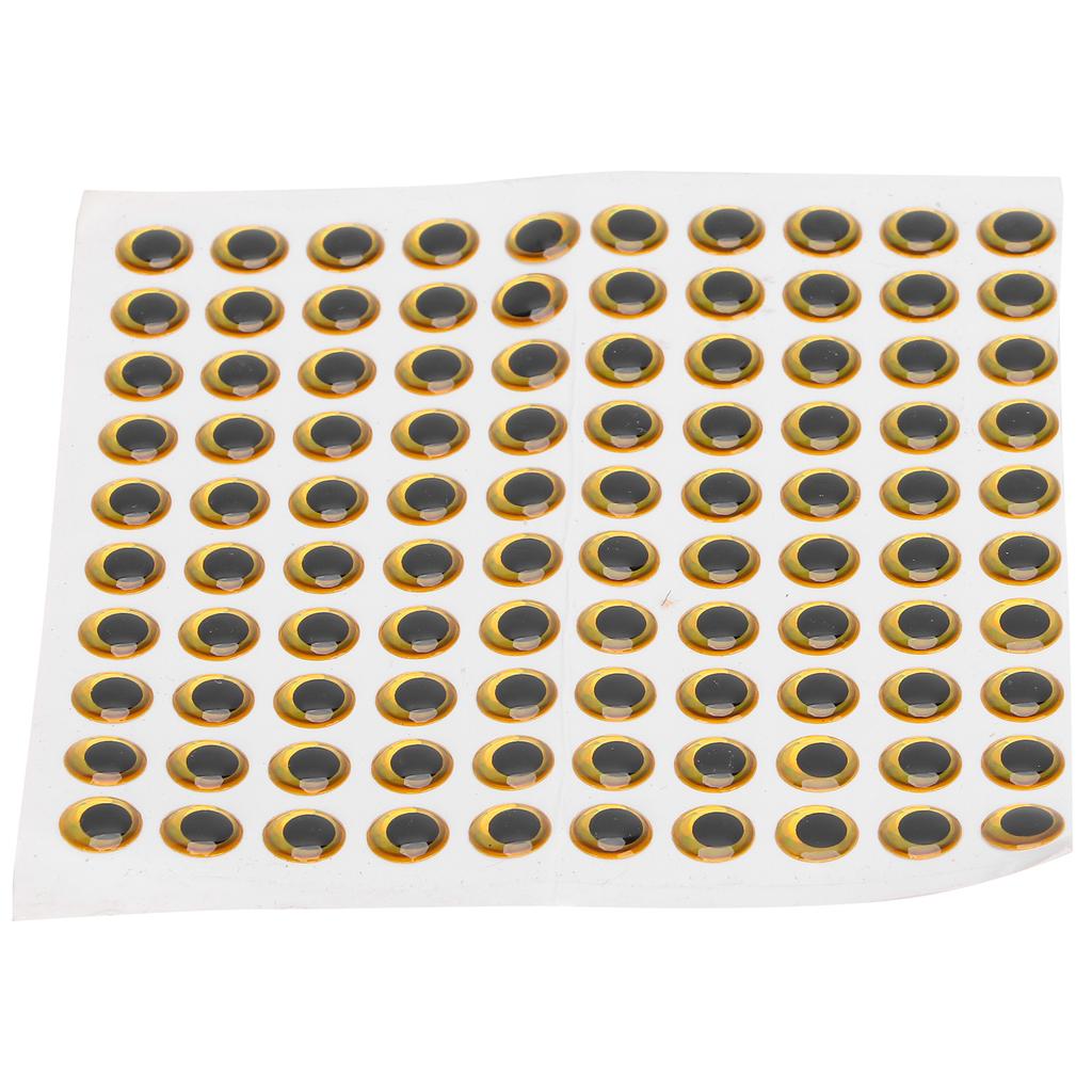 100PCS Pack Fishing Lure Eye 9mm 3D Realistic Fishing Eyes for Making Fishing BaitGolden