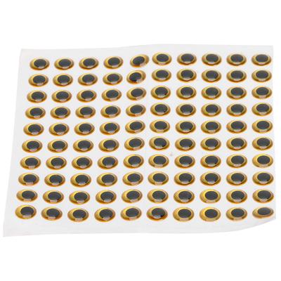 100PCS/Pack Fishing Lure Eye 9mm 3D Realistic Fishing Eyes for Making Fishing BaitGolden