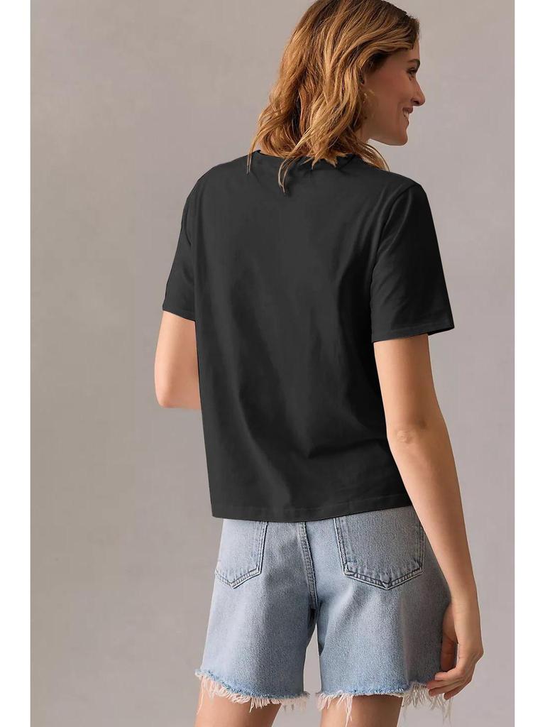 Women's Casual Minimalist Round Neck Short Sleeve Print T-shirt