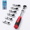 8Pcs Flexs-Head Ratcheting Wrench Set Metric, 8-19mm,Carbon Steel Ratcheting Combination Wrench Set Car Repair