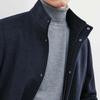SEPTWOLVES Men's Wool Blend Stand Collar Overcoat