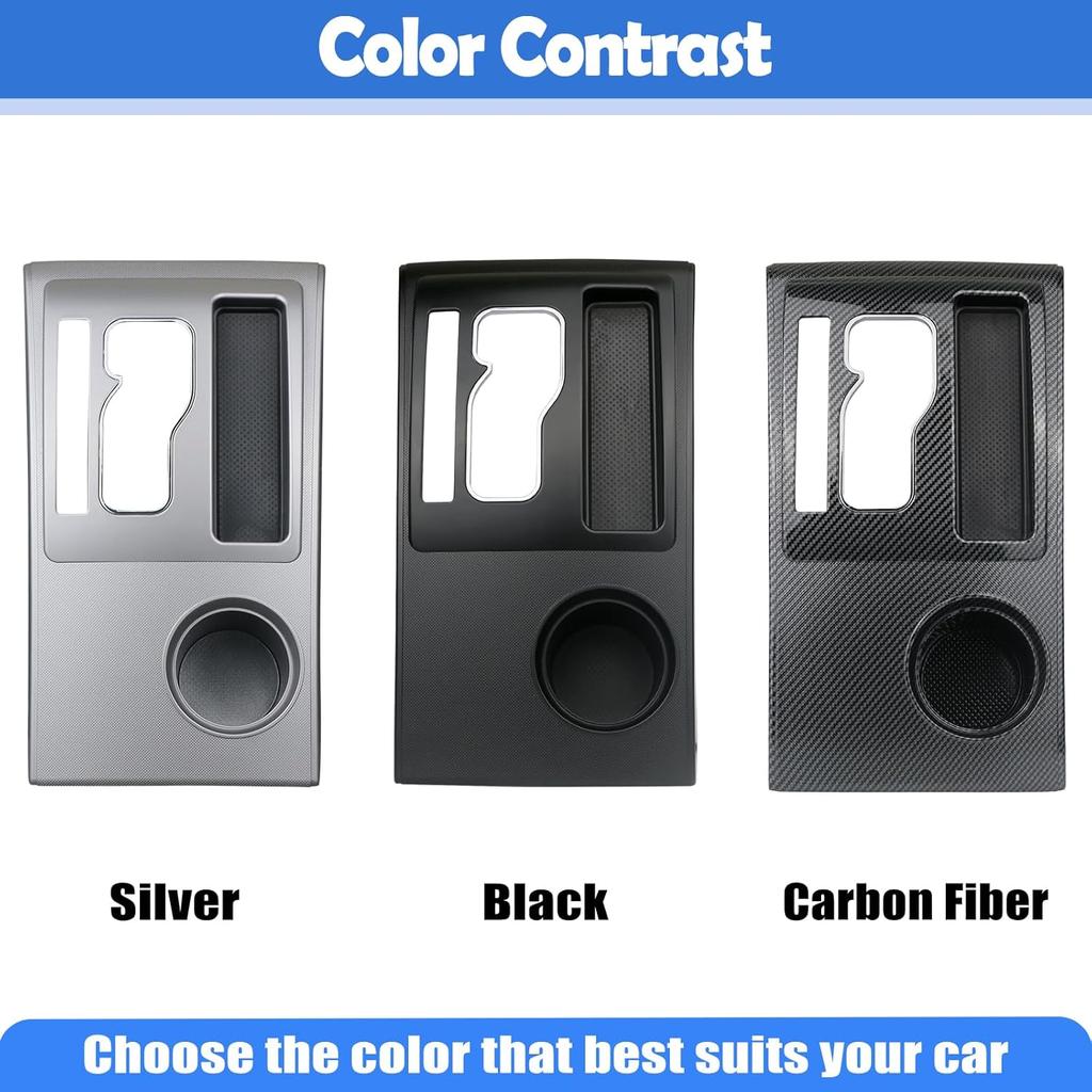 Black Center Console Shifter Bezel Shift Panel Cover Cup Holder Compatible With Toyota Tacoma 2005-2015 Gear Shift Trim