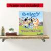 Bluey Customize Your Name Diamond Painting Round Diamond Diy Frameless Holiday Artwork Suitable For Home Office Wall Decoration