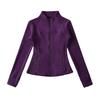 European and American style autumn and winter new solid-color coat with fleece thermal stand-up collar bottoming slim-fit top