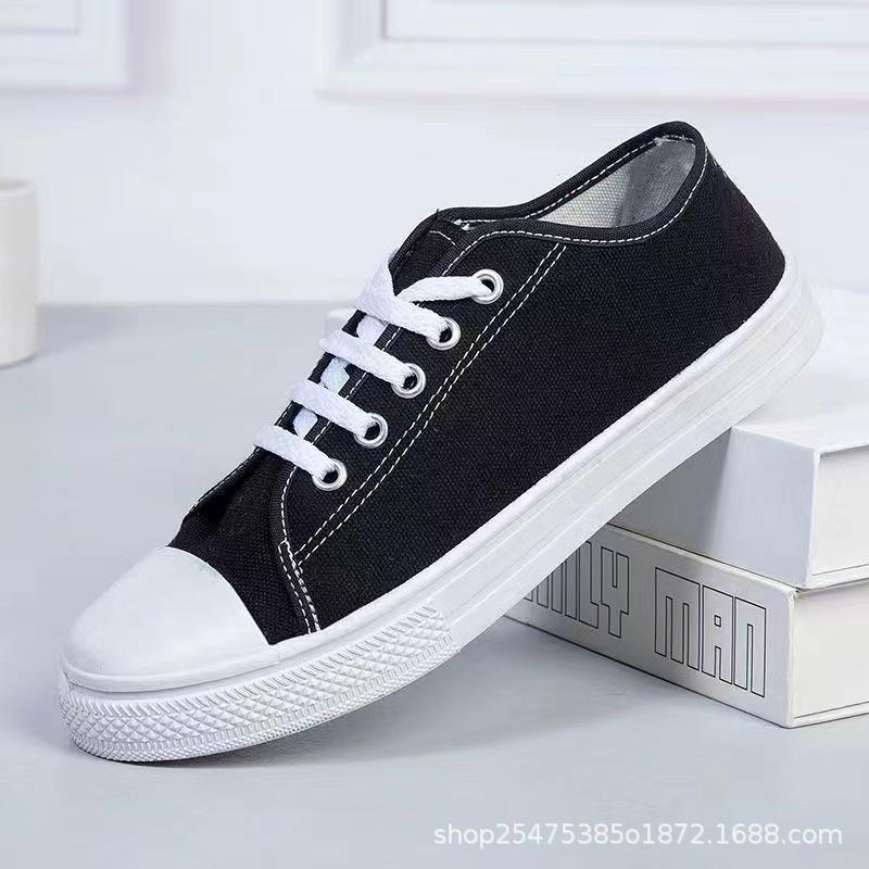 Paar Leinenschuhe klassischer Trend vielseitige Studenten Freizeitschuhe bequem atmungsaktiv verschleißfest Stoffschuhe