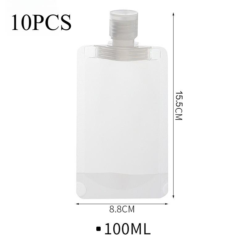 1-10pcs Travel Portable Size Refillable Empty Squeeze Pouch Stand Up Spout Pouch Refillable Face Cream Squeezable Bags Leakproof